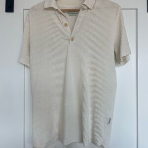 Oliver Spencer Tabley ribbed organic cotton blend velour polo - men’s small